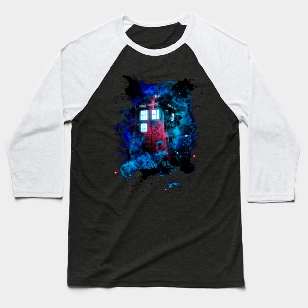 Time and Space Baseball T-Shirt by HappyLlama